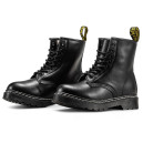 Dr. Martens 1460 Smooth Leather Lace Up Boots Black Fur