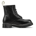 Dr. Martens 1460 Smooth Leather Lace Up Boots Black Fur