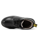 Dr. Martens 1460 Smooth Leather Lace Up Boots Black Fur