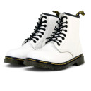 Dr. Martens 1460 Smooth Leather Lace Up Boots White With FUR