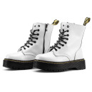 Dr. Martens Jadon Smooth Leather Boots Zip White