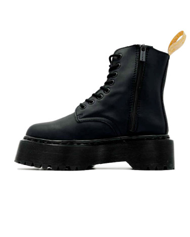 Dr. Martens Jadon Smooth Leather Platform Boots Triple Black Zip С МЕХОМ