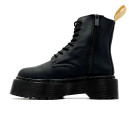 Dr. Martens Jadon Smooth Leather Platform Boots Triple Black Zip С МЕХОМ