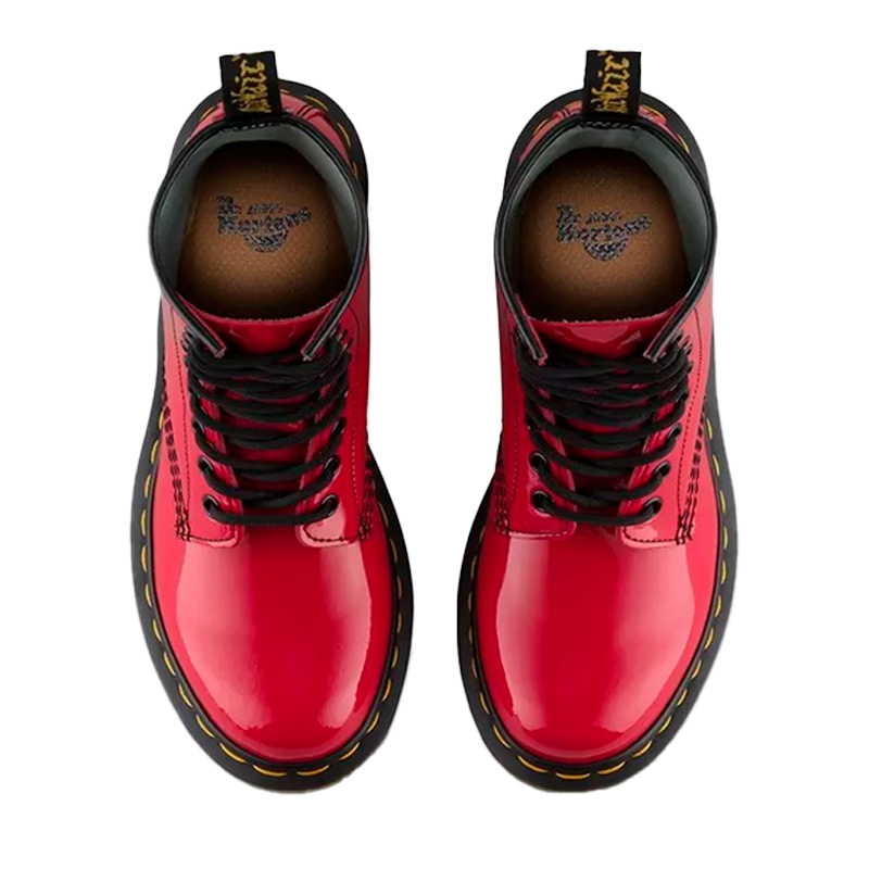 Dr martens red patent best sale